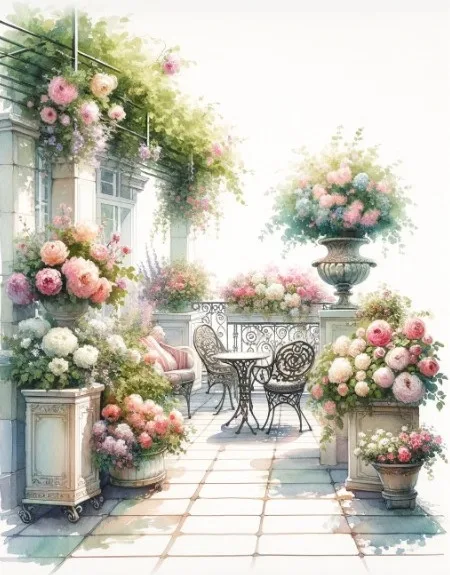 terasse fleurie c